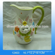 Ceramic milk jug w/easter rabbit design